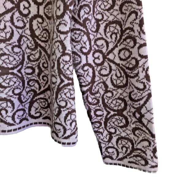 Peruvian Link Alpaca Collection Cardigan Womens Sz M Cocoa Cream Eclectic Jauja - Picture 10 of 16